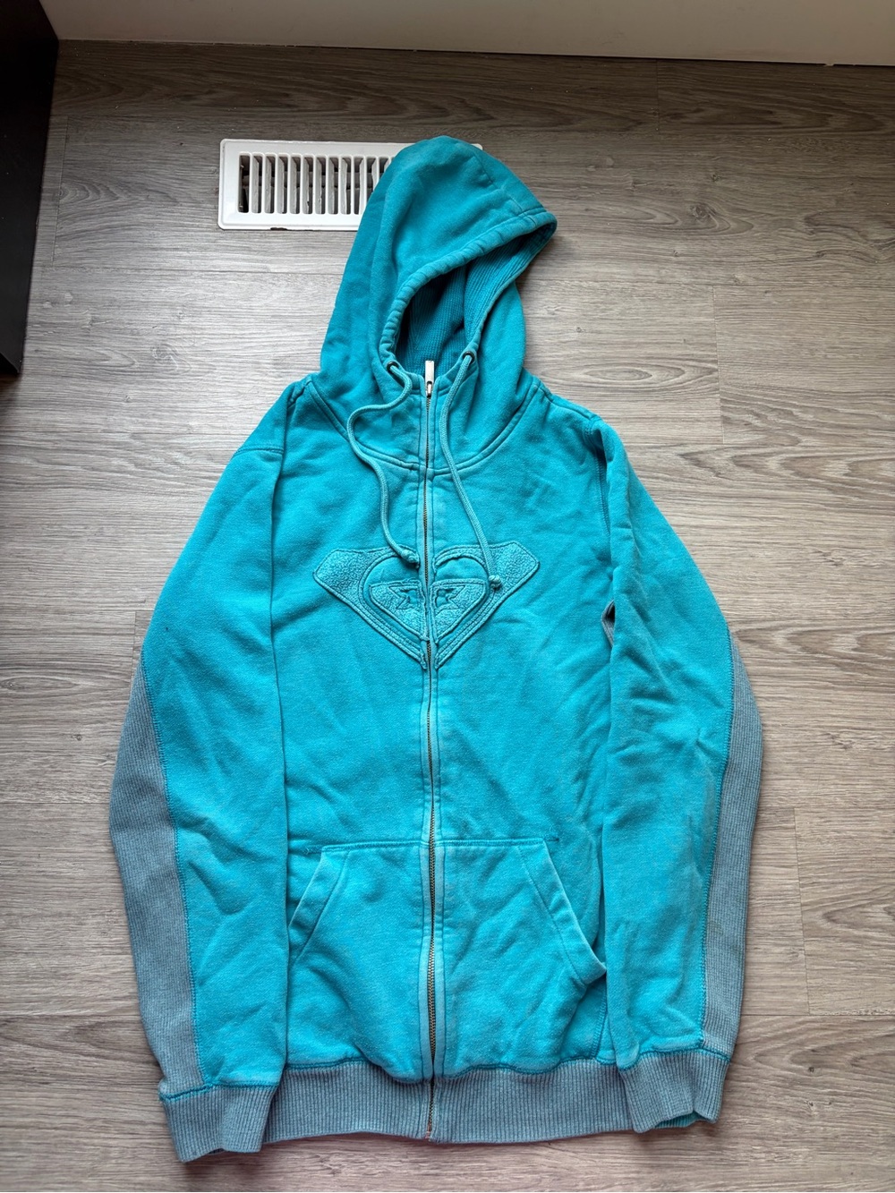 Roxy Teal and Gray Full-Zip Hoodie